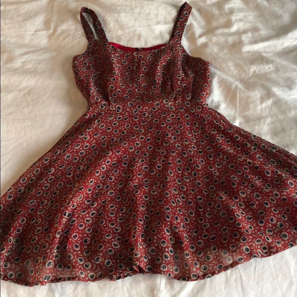 Red asymmetrical dress from Urban Outfitters